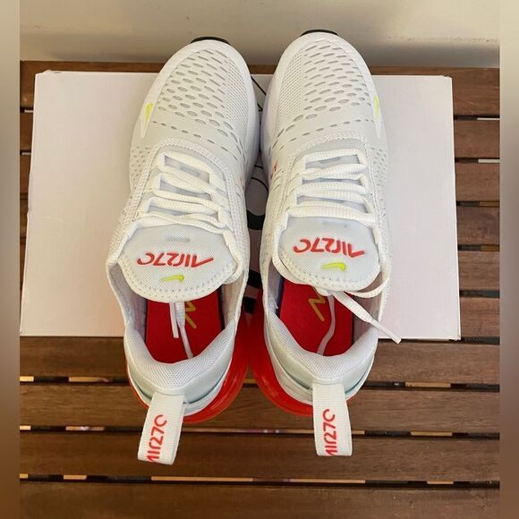 Nike Air Max 270 White/Volt-Bright Crimson US Women 7.5/UK 5/EU 38.5(AH6789-114) - Picture 5 of 13